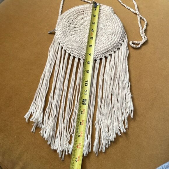 3 AM Forever Crocheted Crossbody Bag w/Fringe Round - Picture 7 of 8